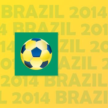 Brazilian World cup 2014 soccer poster,  ball with text