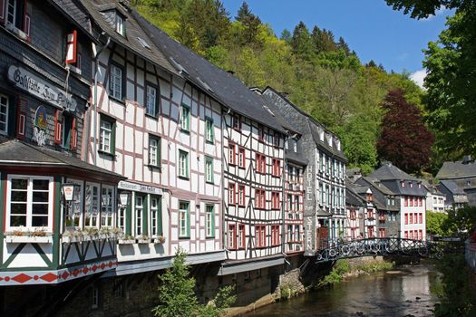 MONSCHAU, GERMANY - MAY 18, 2014: Typical village of the Eifel region on May 18, 2014 in Germany, Europe