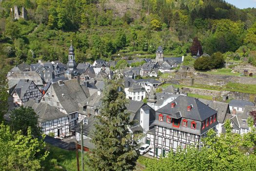 MONSCHAU, GERMANY - MAY 18, 2014: Typical village of the Eifel region on May 18, 2014 in Germany, Europe