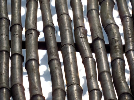 A background of a Bamboos arrangement with sparkling water behind