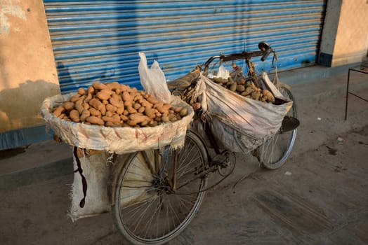 Bicycle with potatoes