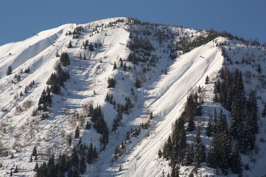 Mountain around the Oz en Oisans Station in the French Alps