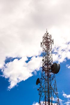 telephone signal semaphor on blue sky