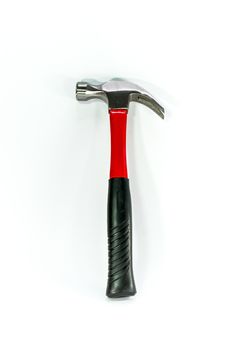 red hammer on white scene,shallow focus