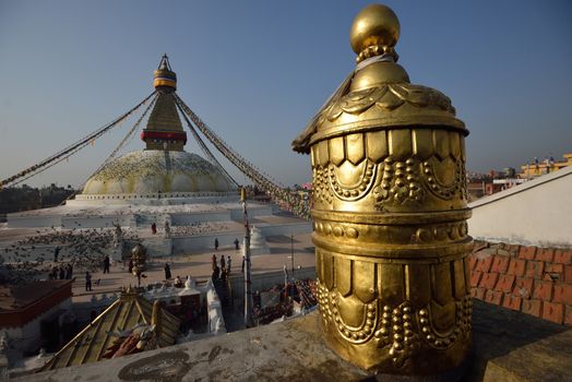 Boudhanath Stupa in the Kathmandu valley, Nepal