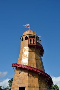 Helter skelter with Blue sky in background