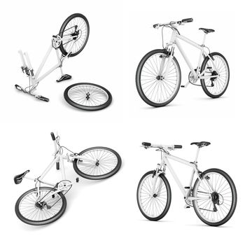 mountain bike on a white background