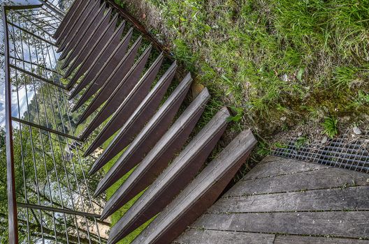 Stairs inside the park in Spain. The image is HDR with great detials
