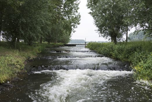 the biggest waterfall in holland from the river maas