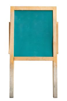 Green Chalk Board or Easel isolated on white with clipping path