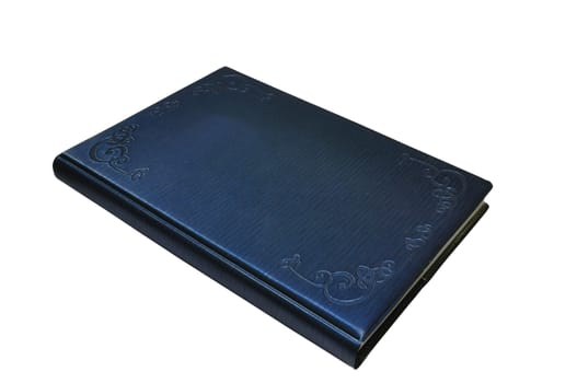 Close-up of Blue Book or Diary on white background with clipping path 