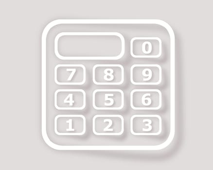 Calculator on gray background
