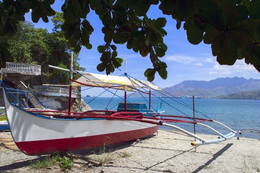 Philippines Fishing Boat on the Beach. Olongapo City.