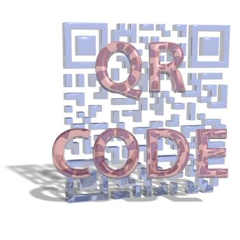 Abstract example of a three-dimensional QR code as a background