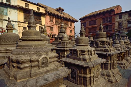 God statue in monkey temple Nepal