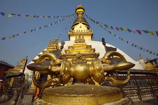 The Vajra ��� dorje in Swayambhunath Monastery, Nepal