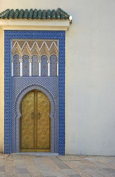 Ornate entrance gates to the Royal Palace in Fes, Morocco
