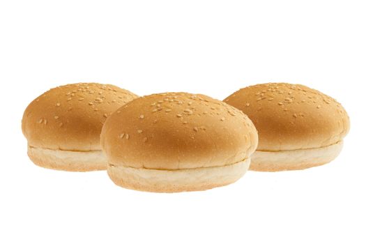Burger buns family isolated on a white background 