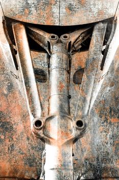 grunge abstract of mechanical aircraft undercarriage parts