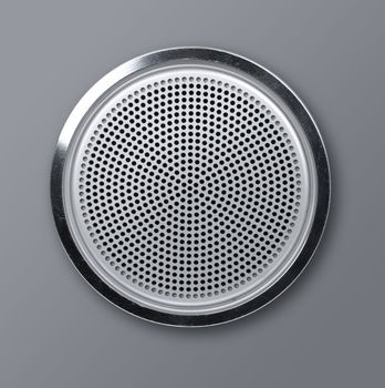 Realistic round metal loudspeaker grille front