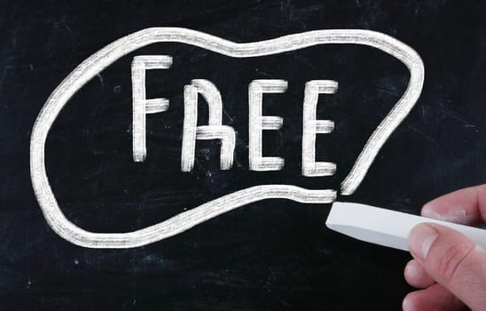 free handwritten with chalk on a blackboard
