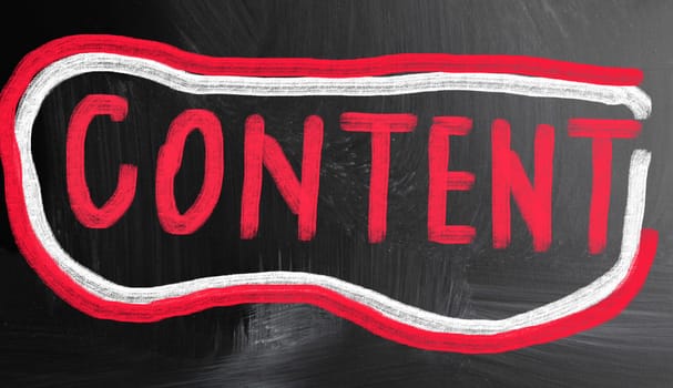 content handwritten with chalk on a blackboard