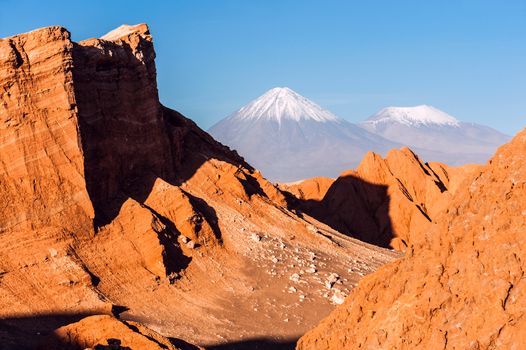 Volcanoes Volcanoes Licancabur and Juriques, Cordillera de la Sal, west of San Pedro de Atacama, Atacama desert of Chile