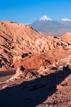 Volcanoes Volcanoes Licancabur and Juriques, Cordillera de la Sal, west of San Pedro de Atacama, Atacama desert of Chile