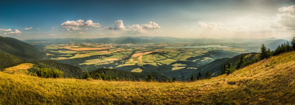 landscape, view from Sivy vrch towards Liptovska Mara and Low Tatra