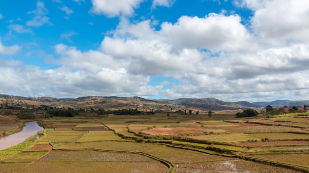 The beautiful landscapes of the central highland areas of Madagascar