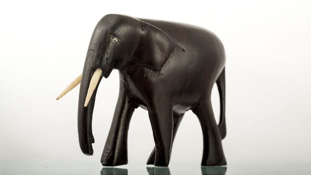 A figure of an elephant made out of Ebony wood by local African craftsmen