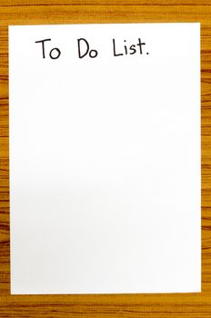 paper write to do list word on wood background