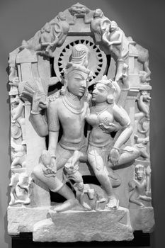 Indian lovers in tantric position, north-west India original manufact, 10-11 century