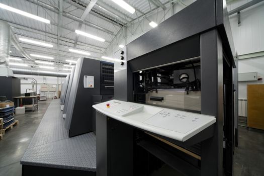 The equipment for a press in a modern printing house