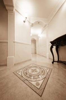 beautiful corridor with a door in a modern apartment