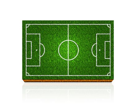 Soccer field with the texture of the grass and soil