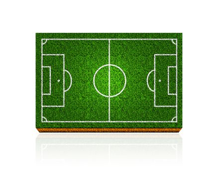 Soccer field with the texture of the grass and soil