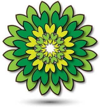 pattern or fabric Yellow green abstract flower