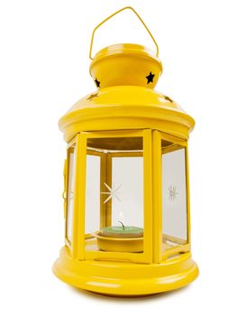 yellow lantern isolated on white background