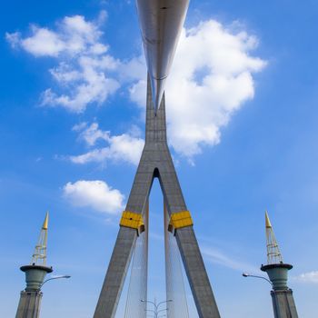 Rama VIII Bridge Cloud sunny clear skies in the evening.