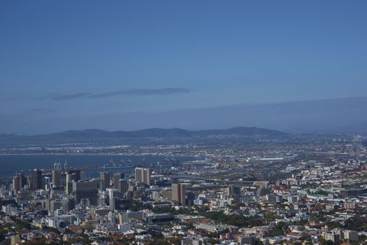 Cape Town in South Africa. Large city and port on the Atlantic Ocean