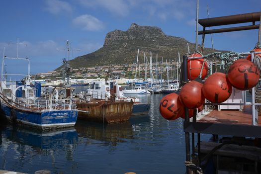 Fishing boats in the harbor at Houts Bay in South Africa