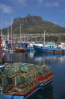 Fishing boats in the harbor at Houts Bay in South Africa