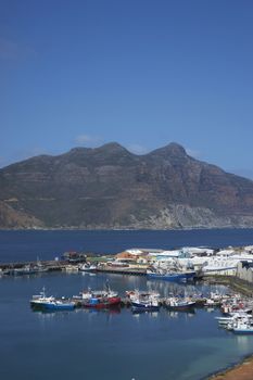 Fishing boats in the harbor at Houts Bay in South Africa