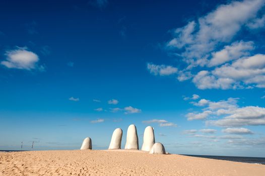 Hand Sculpture, the symbol of Punta del Este, Uruguay