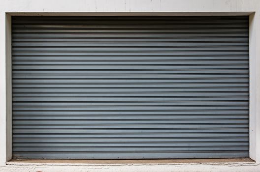 Background Detail of texture metal door Corrugated Iron Panelling with white frame