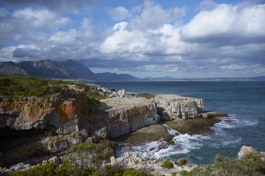 Coastline at Hermanus in the Western Cape of South Africa, famed for whale watching