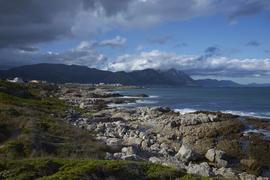 Coastline at Hermanus in the Western Cape of South Africa, famed for whale watching