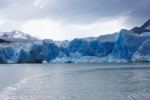 Chile, Torres del Paine National Park.Grey glacier. View from lake boat