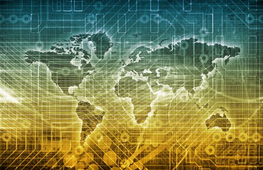 Global Digital Technology Concept with Monitors Screens